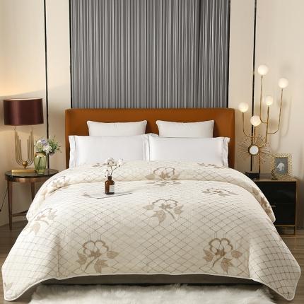 棉造家居 钻石网提花网纱新疆棉花被200条起订白色100%