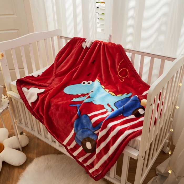 91家纺网 家纺一手货源 找家纺 凯轩毛毛毯毯子 2024新款双层儿童云毛毯毯子盖毛毯毯子毛毯毯子子 调皮龙-红