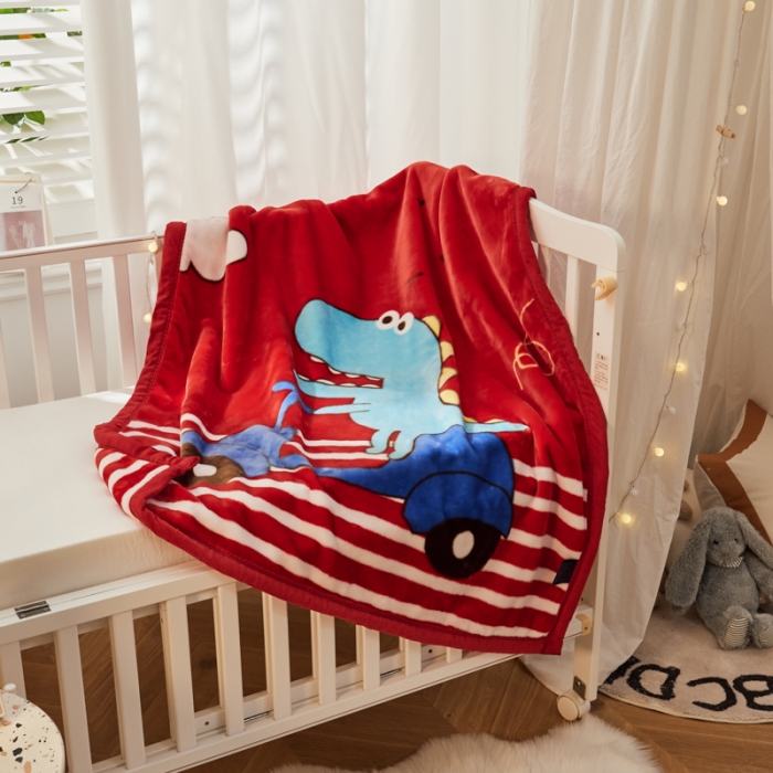 91家纺网 家纺一手货源 找家纺 凯轩毛毛毯毯子 2024新款双层儿童云毛毯毯子盖毛毯毯子毛毯毯子子 调皮龙-红