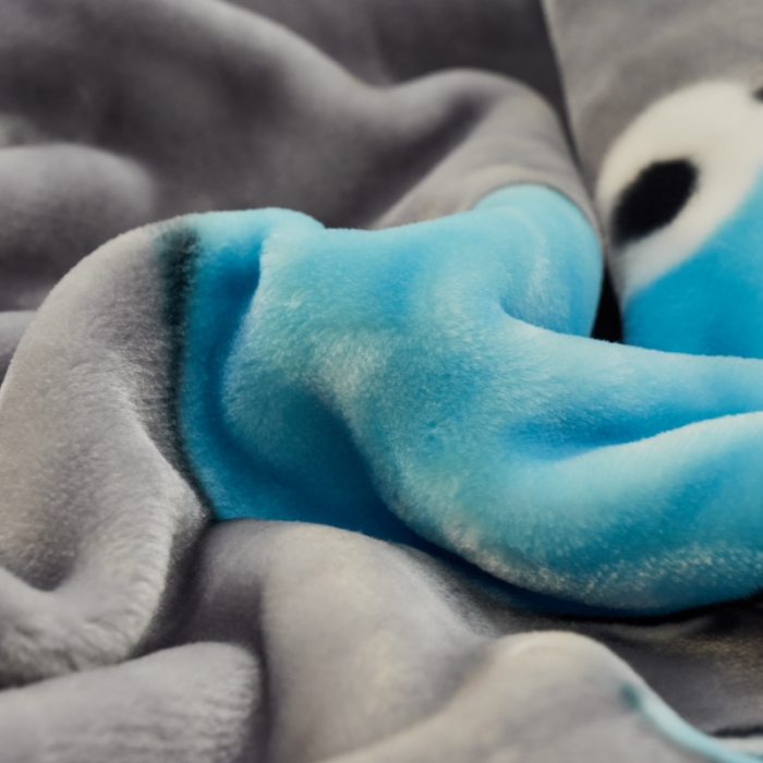 91家纺网 家纺一手货源 找家纺 凯轩毛毛毯毯子 2024新款双层儿童云毛毯毯子盖毛毯毯子毛毯毯子子 调皮龙-灰