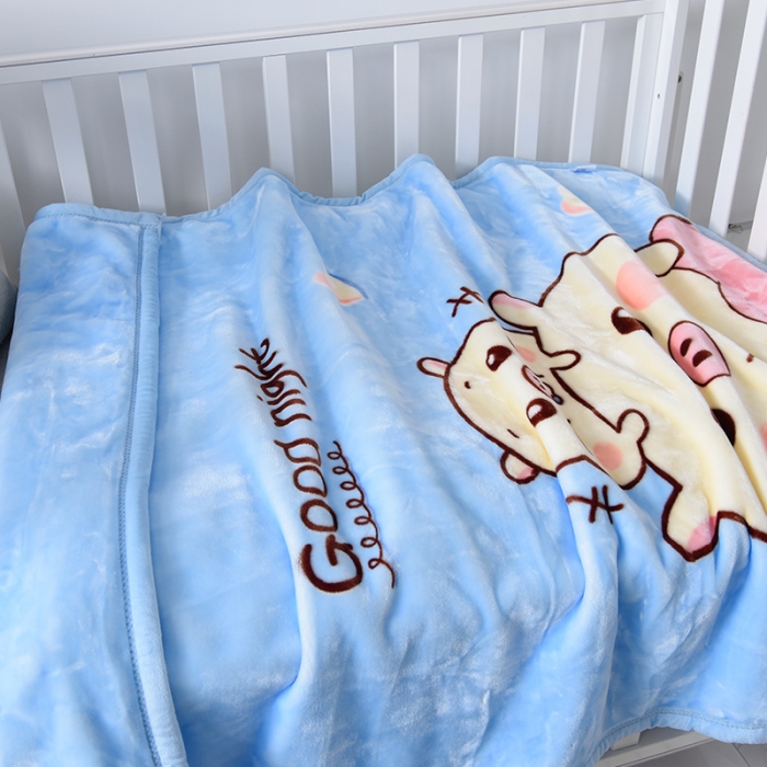 91家纺网 家纺一手货源 找家纺 凯轩毛毛毯毯子 2024新款双层儿童云毛毯毯子盖毛毯毯子毛毯毯子子 卡通猪-天蓝