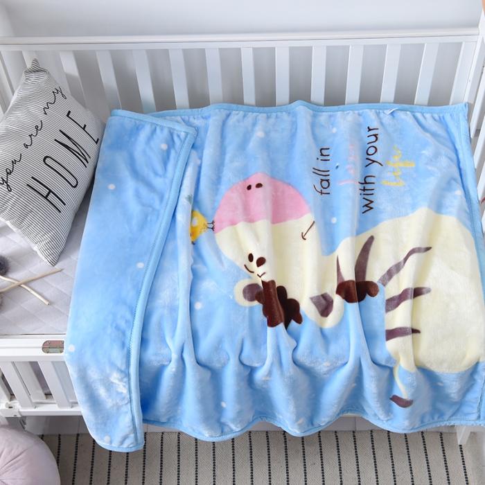 91家纺网 家纺一手货源 找家纺 凯轩毛毛毯毯子 2024新款双层儿童云毛毯毯子盖毛毯毯子毛毯毯子子 温馨小鹿-天蓝
