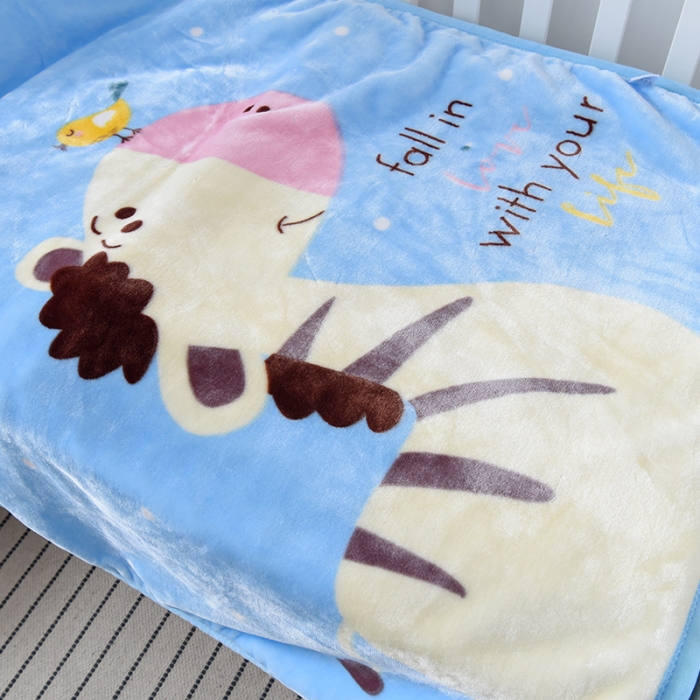 91家纺网 家纺一手货源 找家纺 凯轩毛毛毯毯子 2024新款双层儿童云毛毯毯子盖毛毯毯子毛毯毯子子 温馨小鹿-天蓝