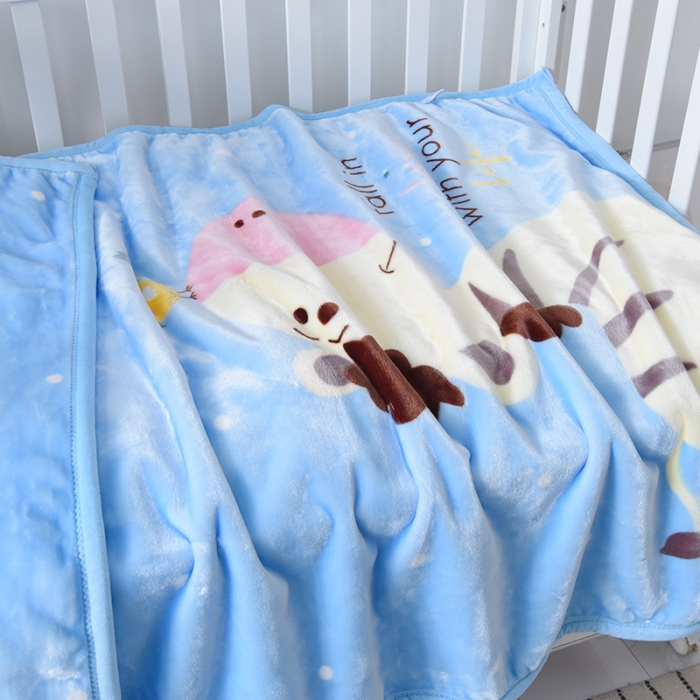 91家纺网 家纺一手货源 找家纺 凯轩毛毛毯毯子 2024新款双层儿童云毛毯毯子盖毛毯毯子毛毯毯子子 温馨小鹿-天蓝