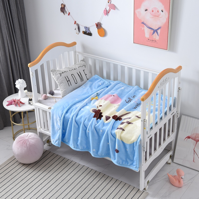 91家纺网 家纺一手货源 找家纺 凯轩毛毛毯毯子 2024新款双层儿童云毛毯毯子盖毛毯毯子毛毯毯子子 温馨小鹿-天蓝