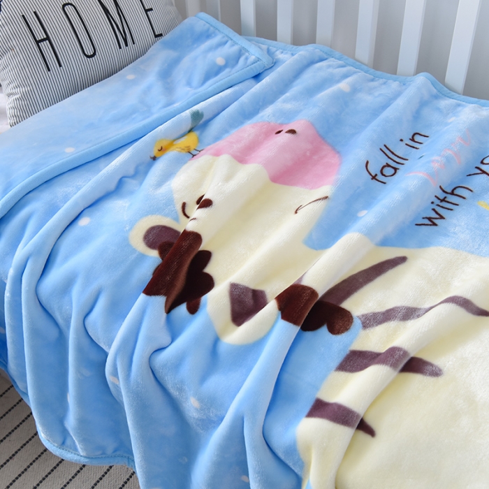 91家纺网 家纺一手货源 找家纺 凯轩毛毛毯毯子 2024新款双层儿童云毛毯毯子盖毛毯毯子毛毯毯子子 温馨小鹿-天蓝