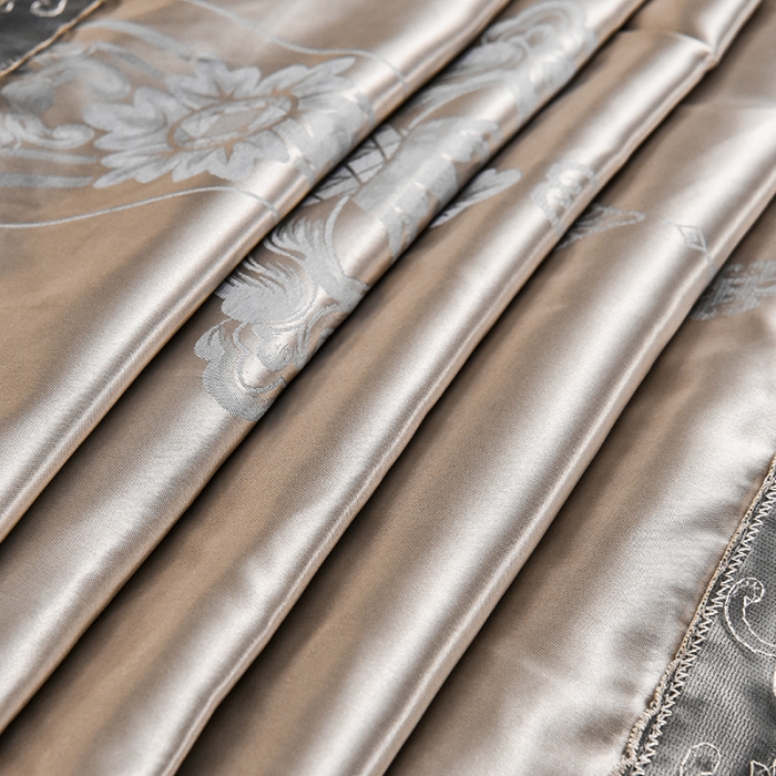 91家纺网 家纺一手货源 找家纺 提花大世界2023新款布拉诺蕾丝提花莫代尔四件套爱尚-富贵银