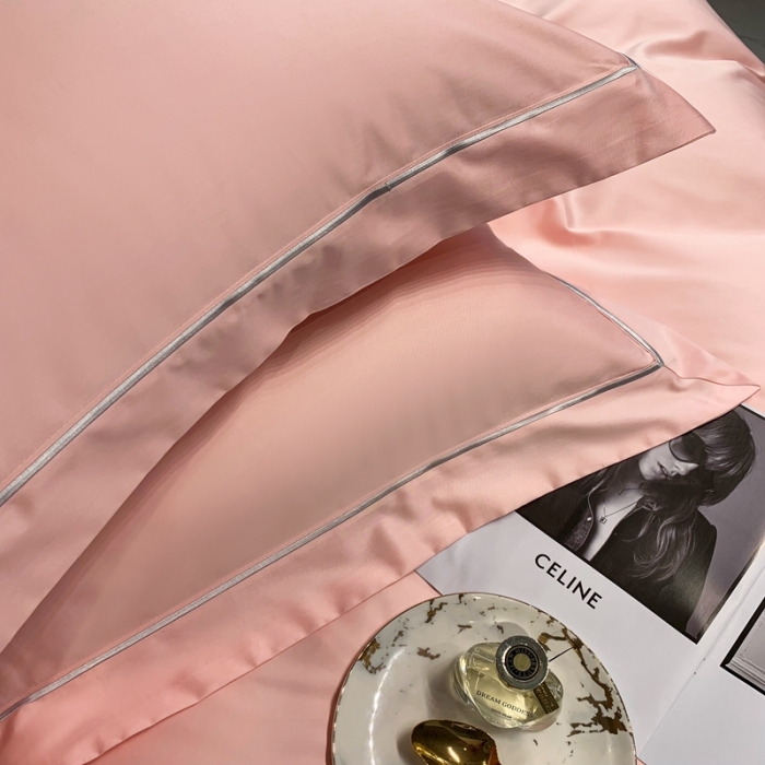 91家纺网 家纺一手货源 找家纺 榻尚家居2021新款长绒棉简约轻奢四件套 魅-玫瑰粉