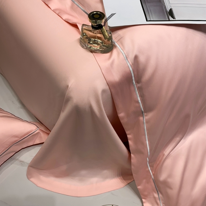 91家纺网 家纺一手货源 找家纺 榻尚家居2021新款长绒棉简约轻奢四件套 魅-玫瑰粉