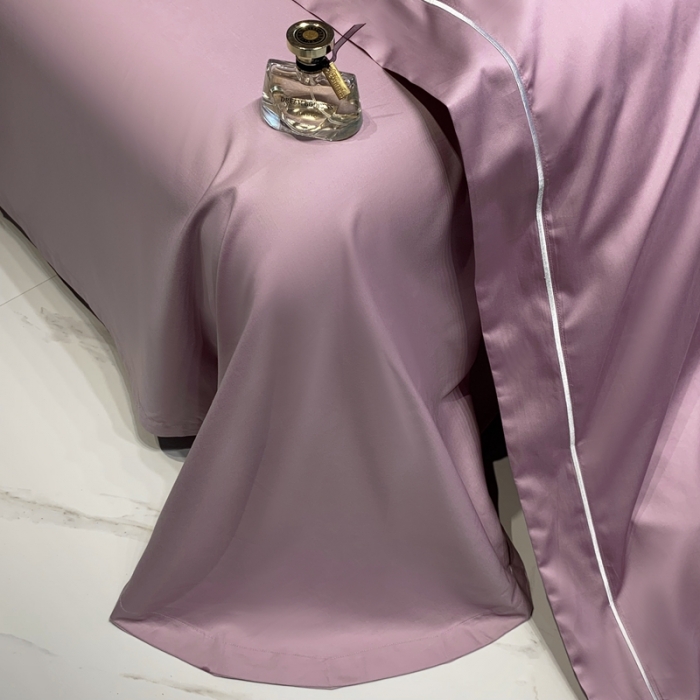 91家纺网 家纺一手货源 找家纺 榻尚家居2021新款长绒棉简约轻奢四件套 魅-优雅紫