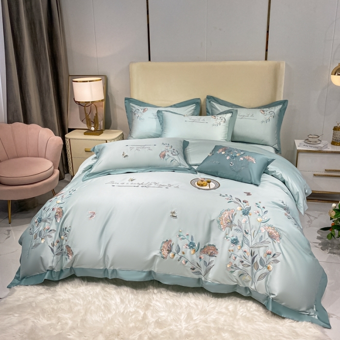 91家纺网 家纺一手货源 找家纺 （总）品家居 2021新款180支长绒棉四件套-蝶舞恋花