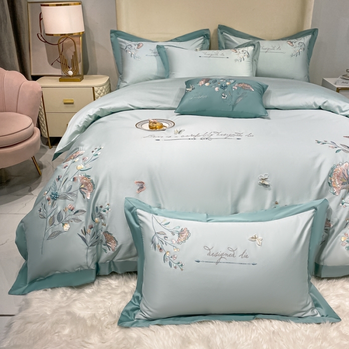 91家纺网 家纺一手货源 找家纺 （总）品家居 2021新款180支长绒棉四件套-蝶舞恋花