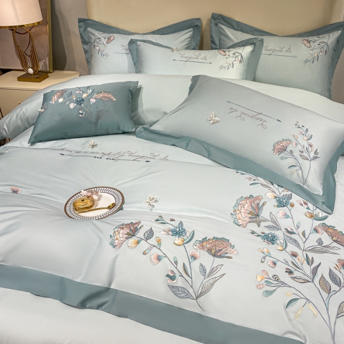 91家纺网 家纺一手货源 找家纺 （总）品家居 2021新款180支长绒棉四件套-蝶舞恋花