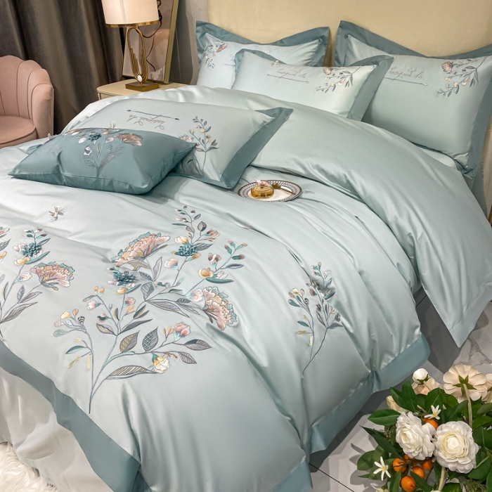 91家纺网 家纺一手货源 找家纺 （总）品家居 2021新款180支长绒棉四件套-蝶舞恋花