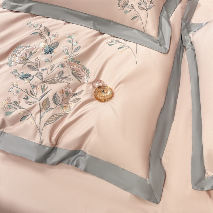 91家纺网 家纺一手货源 找家纺 品家居 2021新款180支长绒棉四件套-蝶舞恋花 粉