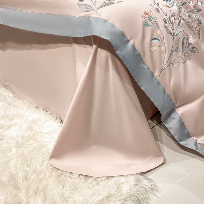 91家纺网 家纺一手货源 找家纺 品家居 2021新款180支长绒棉四件套-蝶舞恋花 粉