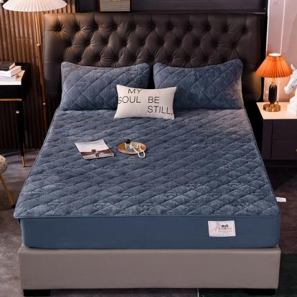 91家纺网 家纺一手货源 找家纺 (总）豪选家纺 2025新款保暖羊羔绒夹棉床笠床垫保护套