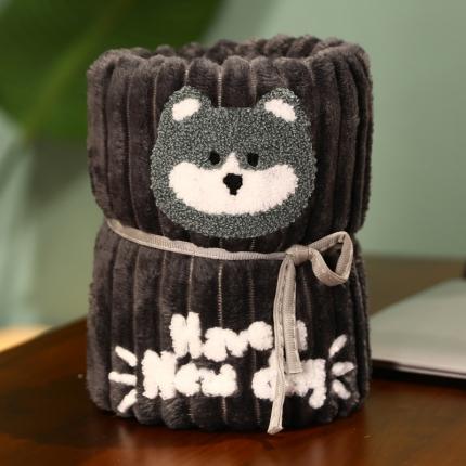 91家纺网 家纺一手货源 找家纺 仟亿莱 2021新款2021新款毛巾绣条纹卷毯 二哈