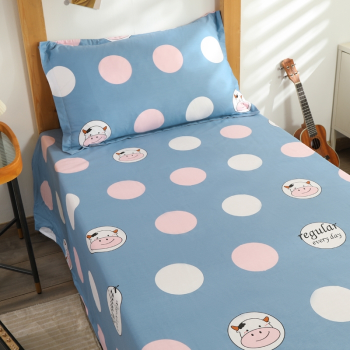 91家纺网 家纺一手货源 找家纺 铭成家纺2021新款全棉印花学生三件套 奔跑小牛-兰