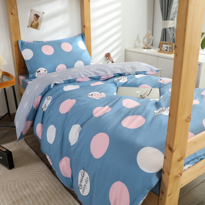 91家纺网 家纺一手货源 找家纺 铭成家纺2021新款全棉印花学生三件套 奔跑小牛-兰