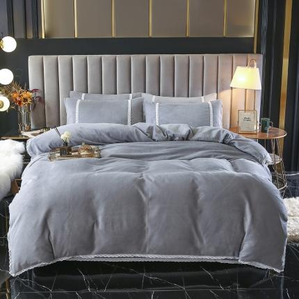 91家纺网 家纺一手货源 找家纺 （总）琪琪阁家纺 2021新款纯色牛奶绒四件套