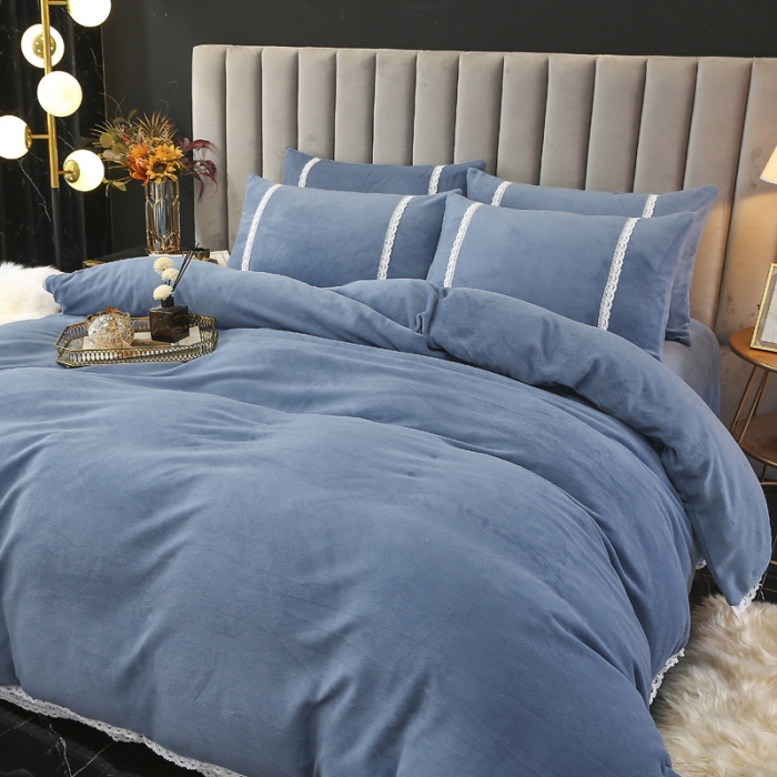 91家纺网 家纺一手货源 找家纺 （总）琪琪阁家纺 2021新款纯色牛奶绒四件套