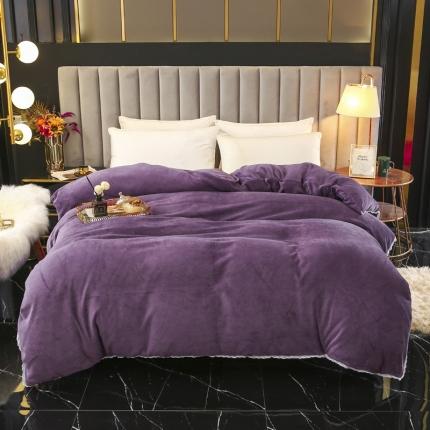 91家纺网 家纺一手货源 找家纺 琪琪阁家纺 2021新款加厚牛奶绒单被套 薇紫