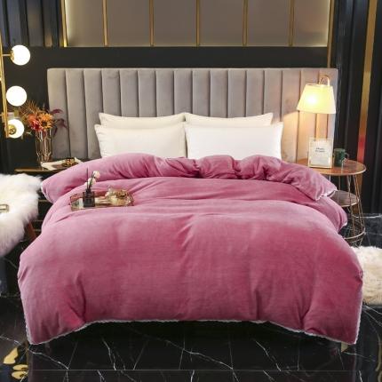 琪琪阁家纺 2021新款加厚牛奶绒单被套 豆沙色