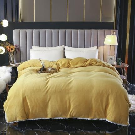 琪琪阁家纺 2021新款加厚牛奶绒单被套 姜黄