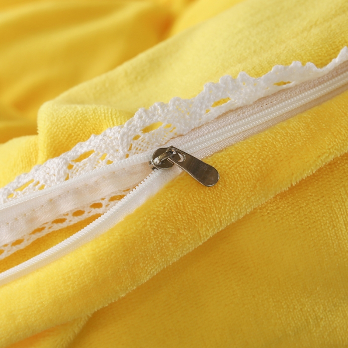 91家纺网 家纺一手货源 找家纺 琪琪阁家纺 2021新款加厚牛奶绒单被套 奶油黄