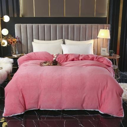 琪琪阁家纺 2021新款加厚牛奶绒单被套 西瓜红