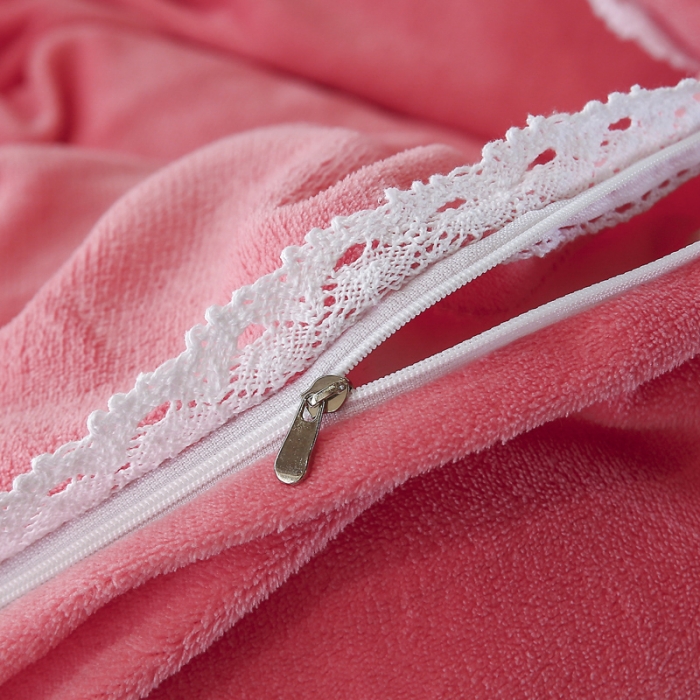 91家纺网 家纺一手货源 找家纺 琪琪阁家纺 2021新款加厚牛奶绒单被套 西瓜红