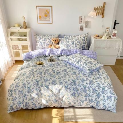 91家纺网 家纺一手货源 找家纺 沐棉 2021新款13370全棉印花四件套花园系列