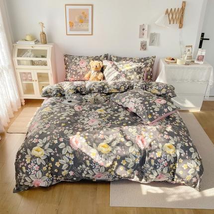 91家纺网 家纺一手货源 找家纺 沐棉 2021新款13370全棉印花四件套-花园 暮秋