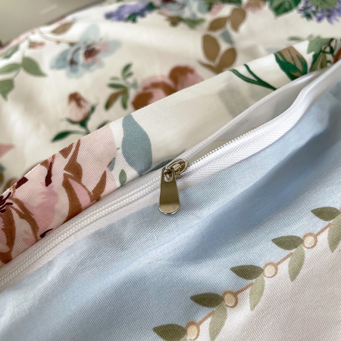 91家纺网 家纺一手货源 找家纺 沐棉 2021新款13370全棉印花四件套-花园 绮罗香