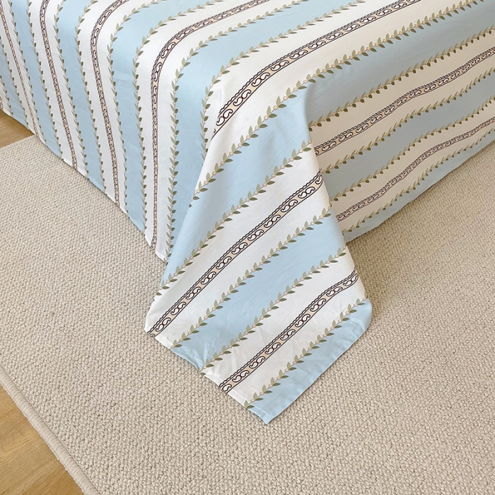 91家纺网 家纺一手货源 找家纺 沐棉 2021新款13370全棉印花四件套-花园 绮罗香