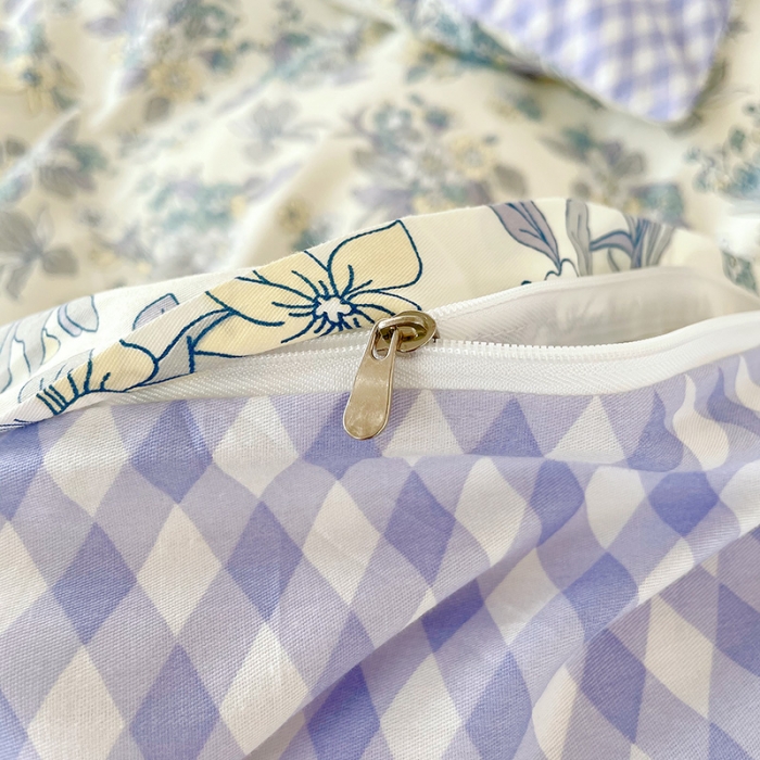 91家纺网 家纺一手货源 找家纺 沐棉 2021新款13370全棉印花四件套-花园 青花瓷