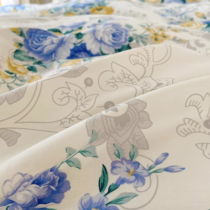 91家纺网 家纺一手货源 找家纺 沐棉 2021新款13370全棉印花四件套-花园 璎珞-兰