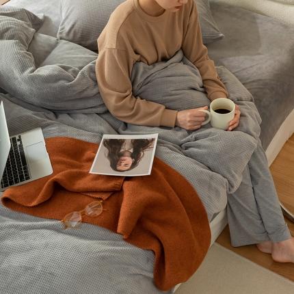 91家纺网 家纺一手货源 找家纺 （总）寐眠 2021新款牛奶绒华夫格四件套法莱水晶金貂宝宝贝贝绒-