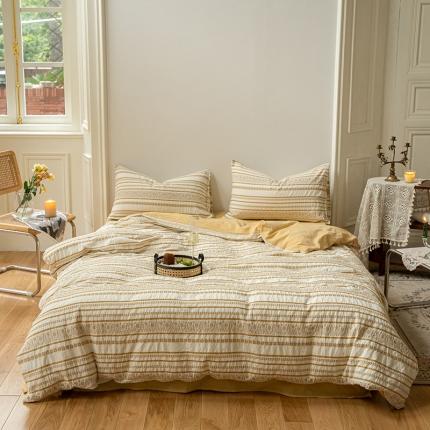 91家纺网 家纺一手货源 找家纺 （总）恋恋三季色织提花工艺款林深时见鹿系列四件套棚拍图