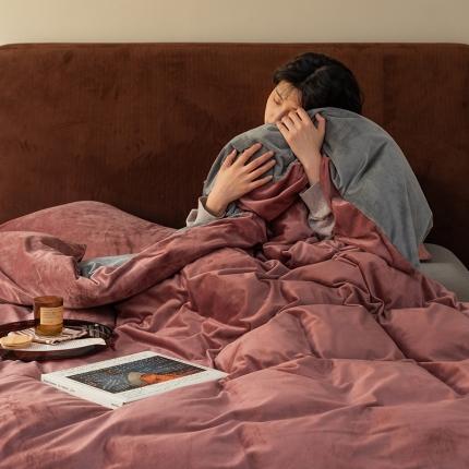 91家纺网 家纺一手货源 找家纺 （总）寐眠 2021新款天鹅绒四件套法莱水晶牛奶金貂宝宝贝贝绒-