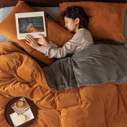 91家纺网 家纺一手货源 找家纺 （总）寐眠 2021新款天鹅绒四件套法莱水晶牛奶金貂宝宝贝贝绒-