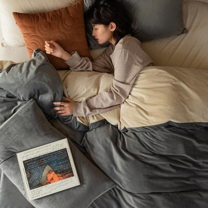 91家纺网 家纺一手货源 找家纺 （总）寐眠 2021新款天鹅绒四件套法莱水晶牛奶金貂宝宝贝贝绒-