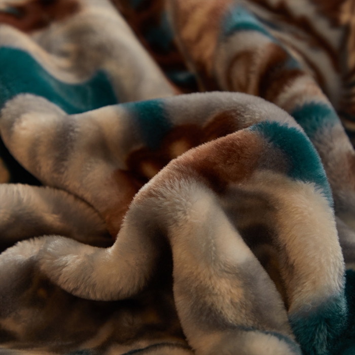 91家纺网 家纺一手货源 找家纺 凯轩毛毛毯毯子 2024新款安哥拉云毛毯毯子 叶子-墨绿