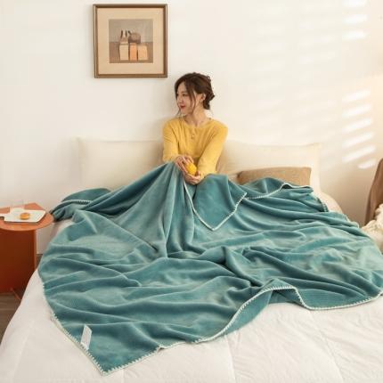 91家纺网 家纺一手货源 找家纺 （总）羋多家纺 2023新款双层牛奶绒华夫格复合毛毯法莱绒