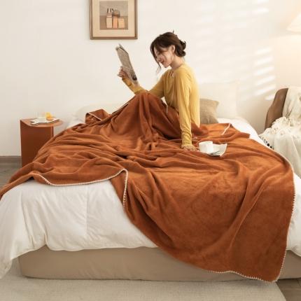 91家纺网 家纺一手货源 找家纺 （总）羋多家纺 2023新款双层牛奶绒华夫格复合毛毯法莱绒