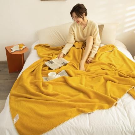 91家纺网 家纺一手货源 找家纺 （总）羋多家纺 2023新款双层牛奶绒华夫格复合毛毯法莱绒