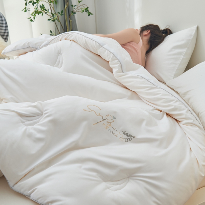 91家纺网 家纺一手货源 找家纺 （总）慕尚 2022新款磨毛镶钻大豆冬被冷色调