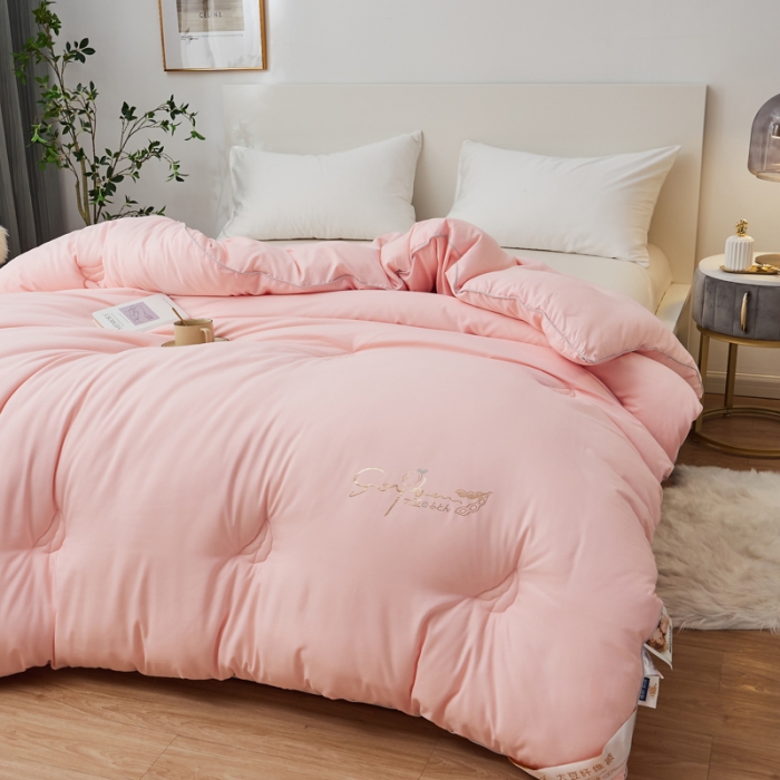 91家纺网 家纺一手货源 找家纺 慕尚 2022新款磨毛镶钻大豆冬被冷色调 大豆粉