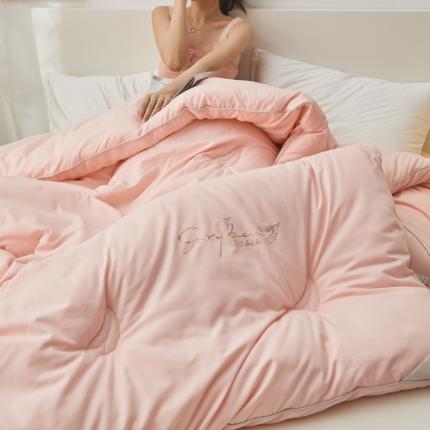 91家纺网 家纺一手货源 找家纺 （总）慕尚 2022新款磨毛镶钻大豆冬被暖色调